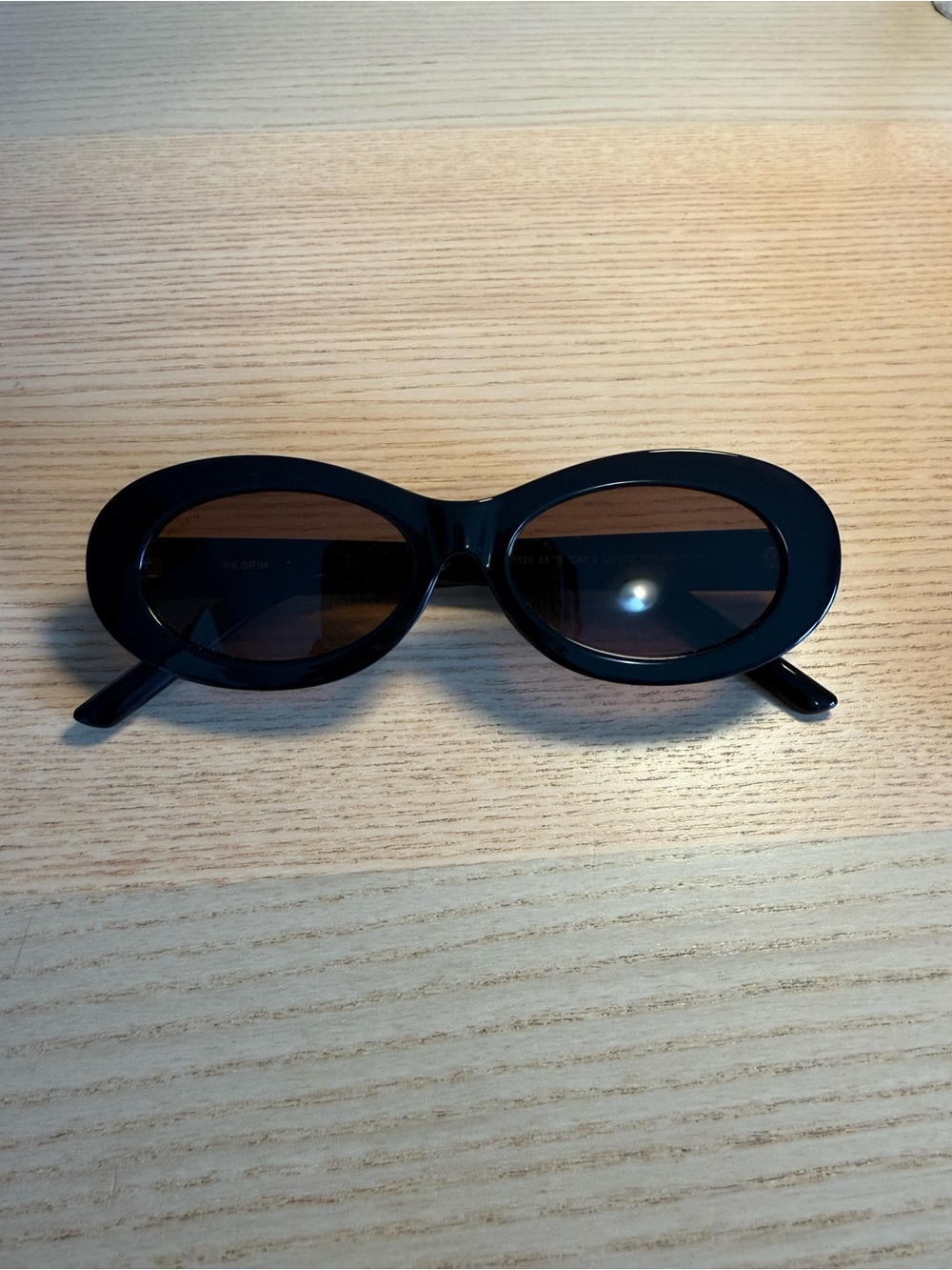 Pilgrim Black Oval Women's Sunglasses